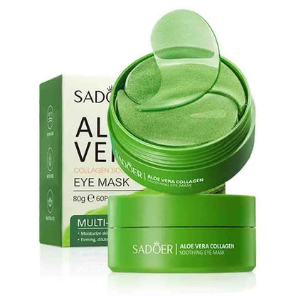 60Pcs Aloe Vera Collagen Eye Mask anti Dark Circles Removal Eyes Bags Moisturizing Firming Eye Patches Eyes Skin Care Products