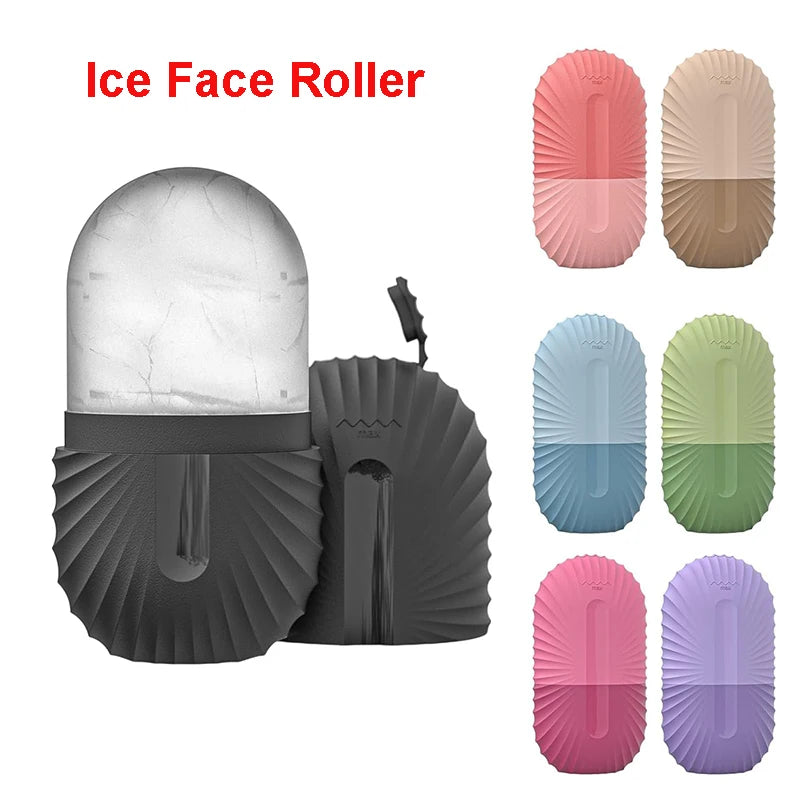 Ice Face Roller Ice Cube Beauty Massage Silicone Ice Mold for Eye Puffiness Ice Facial Roller Shrink Pores