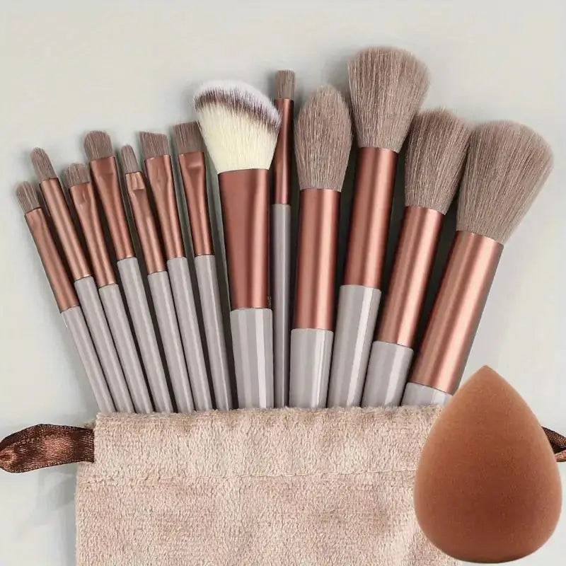 13-Piece Luxury Synthetic Nylon Makeup Brush Set