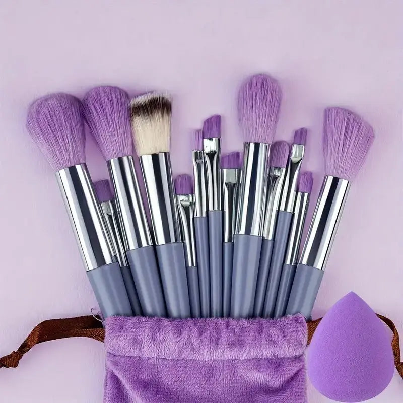 13-Piece Luxury Synthetic Nylon Makeup Brush Set