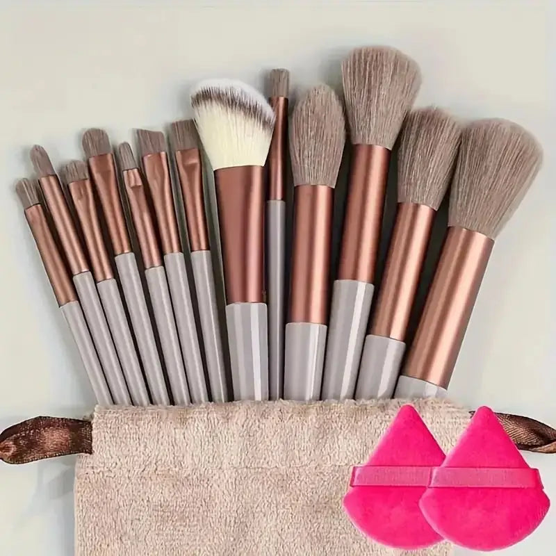 13-Piece Luxury Synthetic Nylon Makeup Brush Set