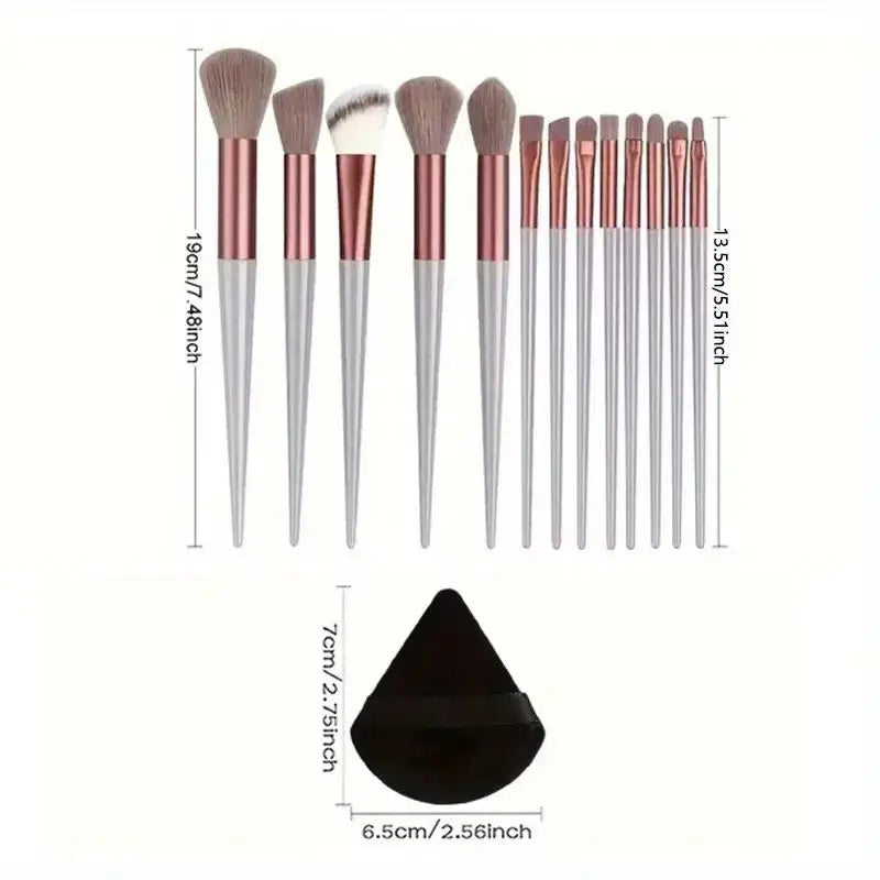 13-Piece Luxury Synthetic Nylon Makeup Brush Set