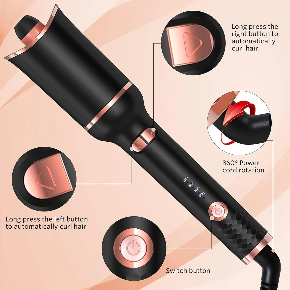 Revolutionary Automatic Hair Curler - Effortless Curls with Tourmaline Ceramic Technology
