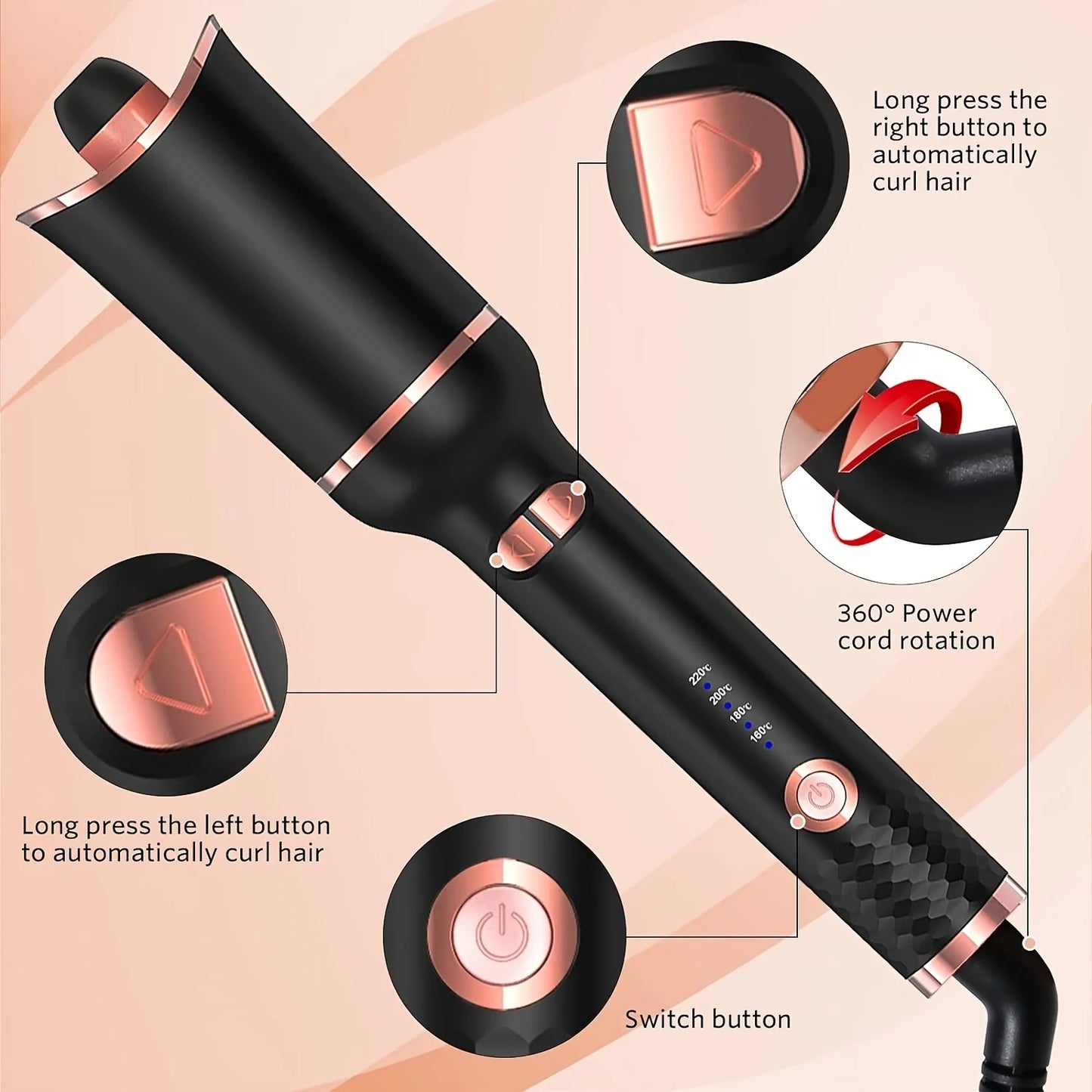 Revolutionary Automatic Hair Curler - Effortless Curls with Tourmaline Ceramic Technology