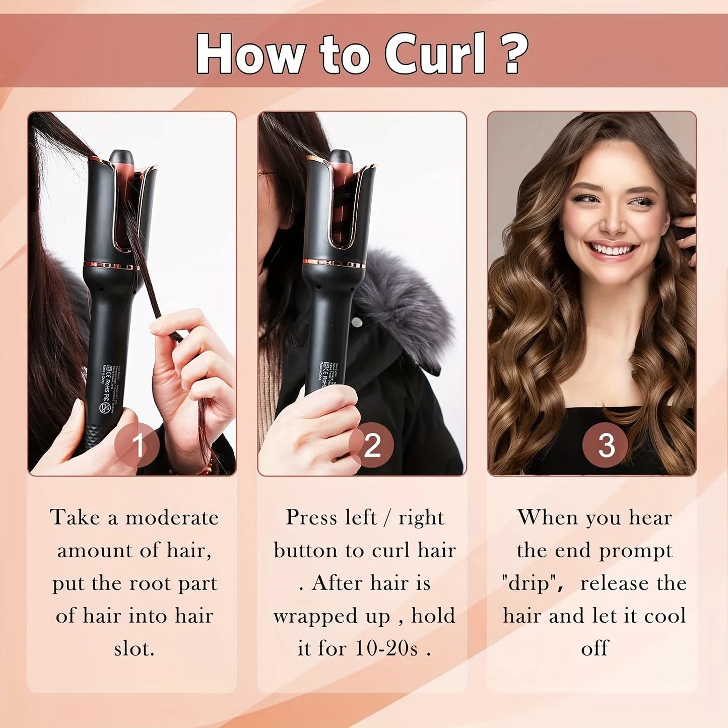 Revolutionary Automatic Hair Curler - Effortless Curls with Tourmaline Ceramic Technology