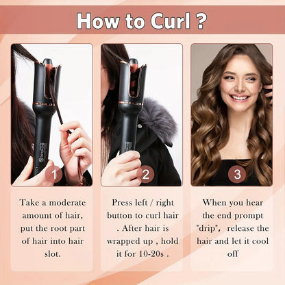 Revolutionary Automatic Hair Curler - Effortless Curls with Tourmaline Ceramic Technology