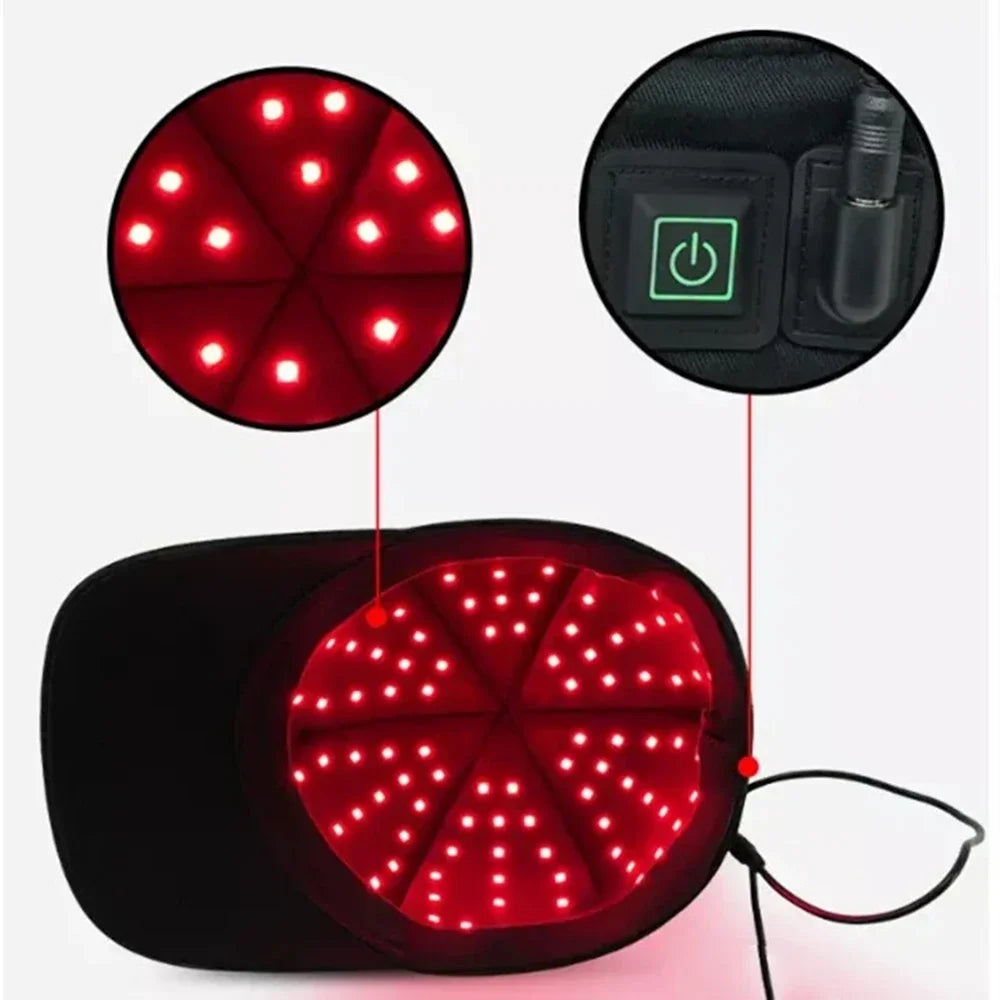 New 96 Lamp Beads Laser Hair Growth Cap Red Light Therapy Hat Professional Cap for Greasy Scalp Hair Care Adjustable Rear Strap